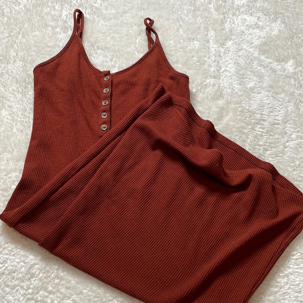 American eagle burnt orange midi dress XS